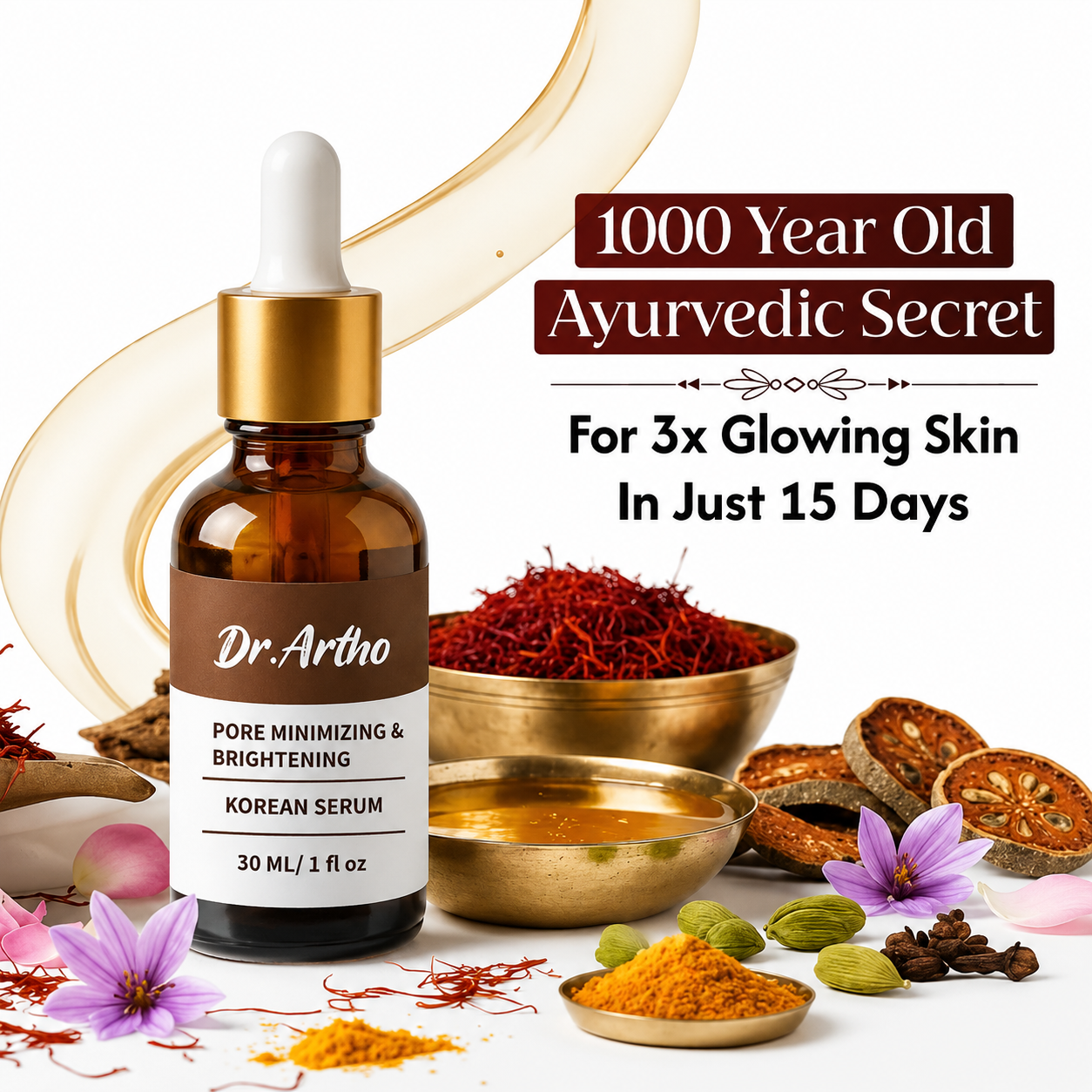 Dr Artho Korean Glass Skin Brightening serum - 30ml
