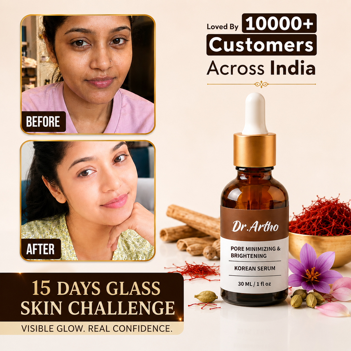 Dr Artho Korean Glass Skin Brightening serum - 30ml
